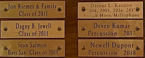 Engraved Plate for Benefactors Plaque